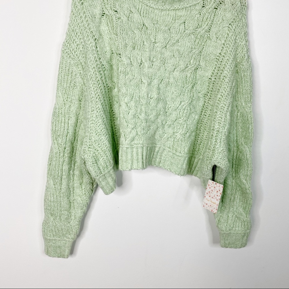 Free People Merry Go Round Cable Knit Crop Sweater - Picture 3 of 8